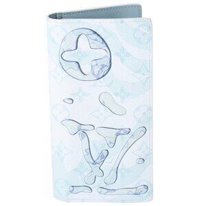 Louis Vuitton Brazza Wallet Limited Edition Aquagarden Monogram Crystal Blue